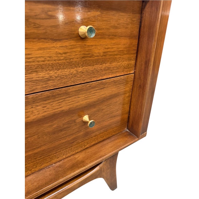 Brown Mid-Century Modern Kent Coffey Insignia Walnut High Chest For Sale - Image 8 of 9