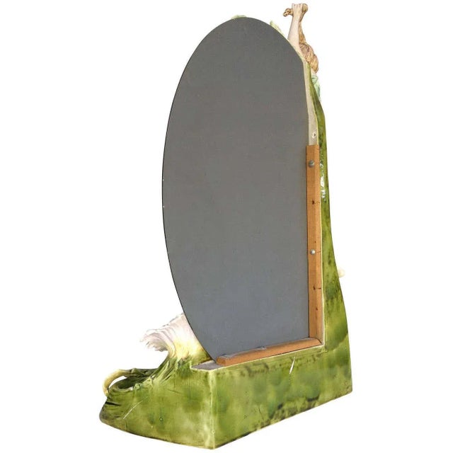 1910s Hans Kieweg Art Nouveau Figural Vanity Mirror for Fraureuth For Sale - Image 5 of 11