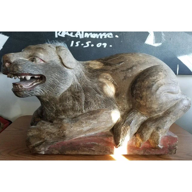 This is a stunning antique Continental hand carved wood lion. The piece dates back to the early 19th century.