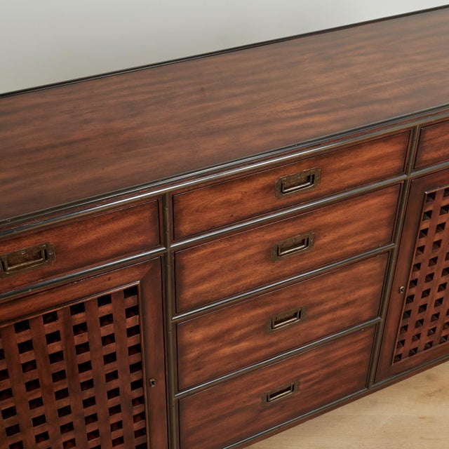 Vintage British Colonial Style Credenza or Chest by Theodore Alexander For Sale - Image 12 of 15