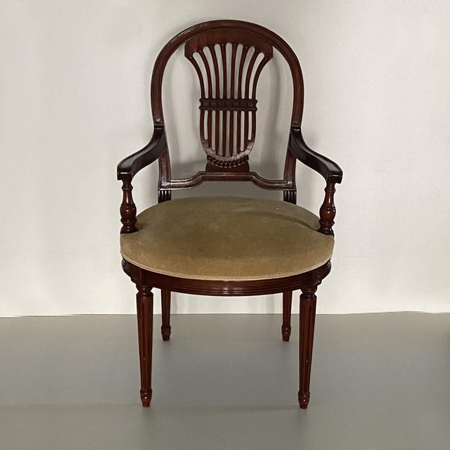 Beige Late 19th Century French Neoclassical Louis XVI Style Dining Room Set, Set of 15 For Sale - Image 8 of 18