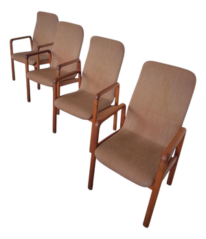 Teak & Fabric Dining Chairs from Dyrlund, 1960s, Set of 4