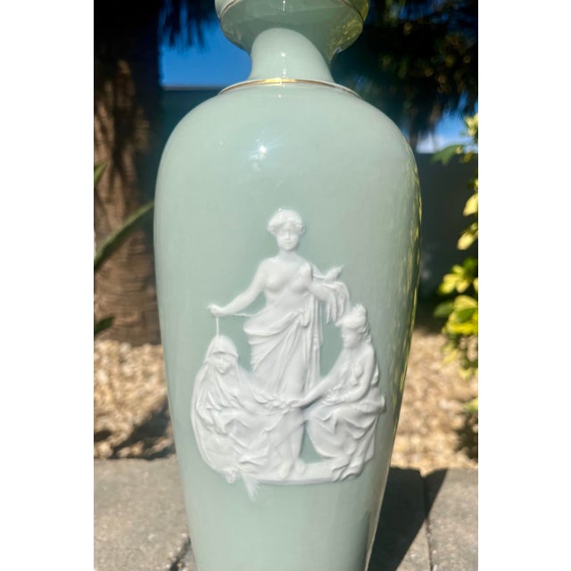 Neoclassical Antique Royal Rudolstadt 12.75” Porcelain Vase For Sale - Image 3 of 8