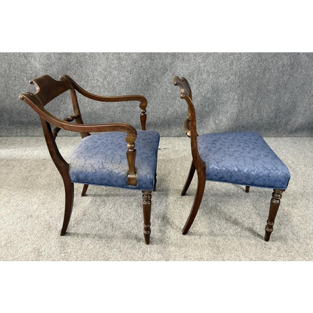19th Century Set of 8 19th Century Solid Mahogany Turned Leg Dining Chairs For Sale - Image 5 of 14