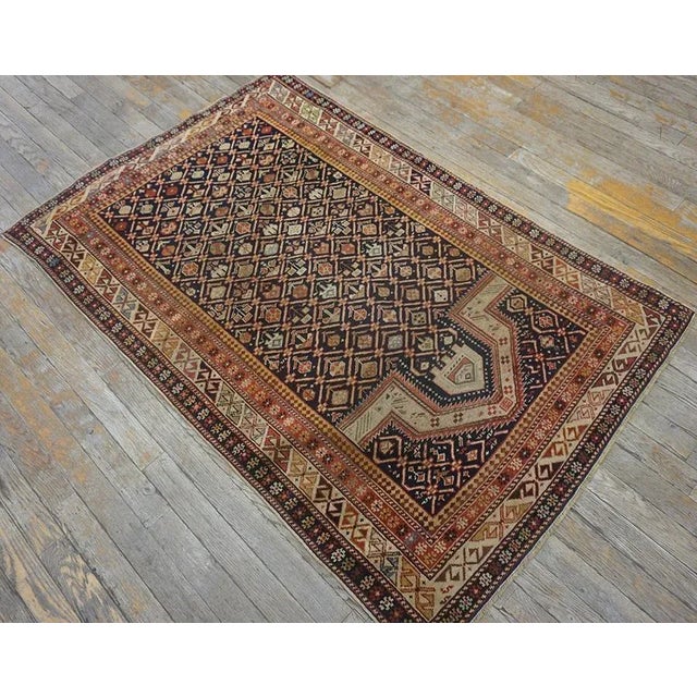 Late 19th Century Caucasian Shirvan Prayer Rug ( 3' x 5' - 91 x 152 ) Antique Caucasian – Shirvan Russia Knotted Rug,...
