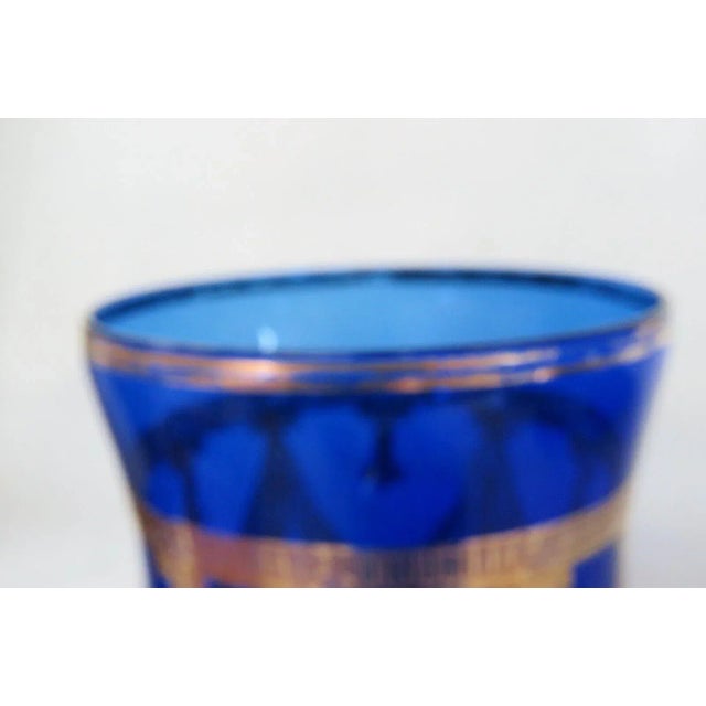 Arte Italica Medici Cobalt Blue and Gold Glass Biscuit Cookie Jar With Lid For Sale - Image 9 of 13