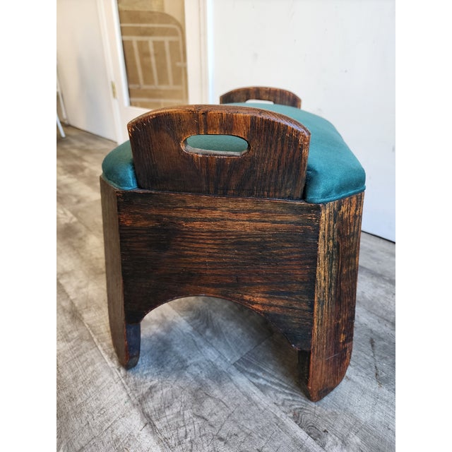 Antique 19th Century Carved Oak Footstool Bench For Sale - Image 9 of 11