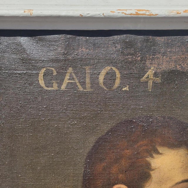 Italian Artist, Portrait of Emperor Caligula in Armor, 17th Century, Oil on Canvas For Sale - Image 15 of 18