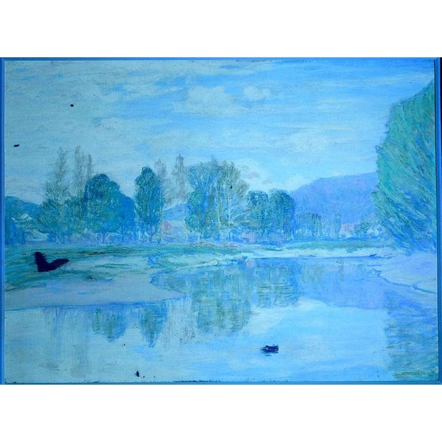 Blue Early 20th Century Henry Golden Dearth Oil Painting For Sale - Image 8 of 8