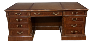 Traditional 72” Mahogany Executive Desk by Leighton Hall - Showroom Sample