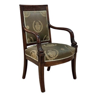 19th Century French Empire Period Mahogany Armchair For Sale