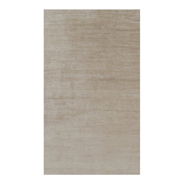 Rug & Kilim’s Oversized Modern Textural Rug in Beige-Brown Stripes and Striae - 10x17 For Sale