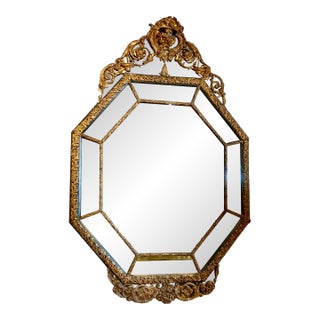 Large French Repouse Mirror For Sale