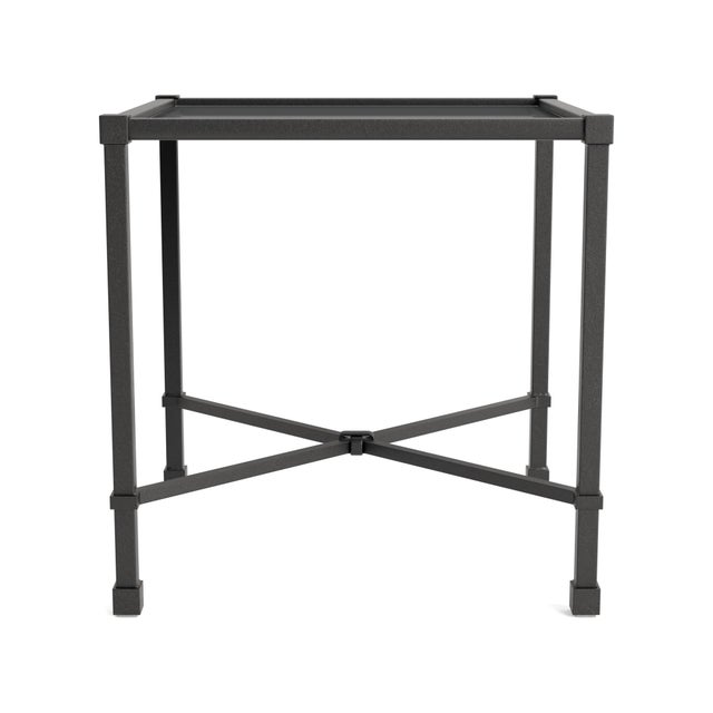 Contemporary Brown Jordan Venetian 18" Square Occasional Table, Textured Pewter frame For Sale - Image 3 of 11