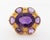 Contemporary Modernist 18k Yellow Gold, Amethyst, and Diamond Brooch or Pendant For Sale - Image 3 of 7