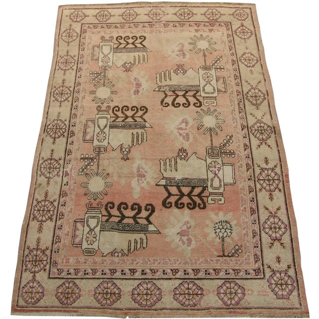 Antique Central Asian Style Tribal Samarkand Rug For Sale - Image 9 of 9