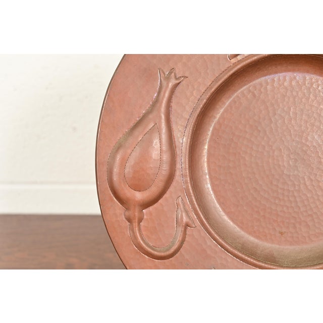 Mid 20th Century Ramon Ramirez Arts & Crafts Hammered Copper Charger Plate or Tray For Sale - Image 5 of 12