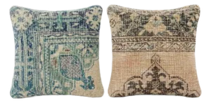 Bohemian Turkish Rug Pillow Cover 16'' X 16'' - Set of Two