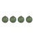 Beaded Tinsel Green Glass Ball Ornaments, Set of 4, 4.75" For Sale