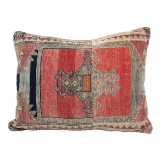 Authentic Vintage Tribal Rug Pillow Cover -Bohemian Handwoven Tribal Rug Lumbar Pillow -19'' X 25'' For Sale
