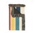 This mid-century modern geometric woven throw blanket features elongated blocks of teal, mustard yellow, rust, and navy on...