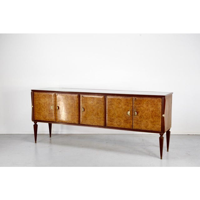 Mid-Century Italian Walnut and Brass Sideboard, 1950s For Sale - Image 12 of 12