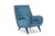 Blue Velvet Armchair with Beech Base, 1950s For Sale - Image 9 of 9