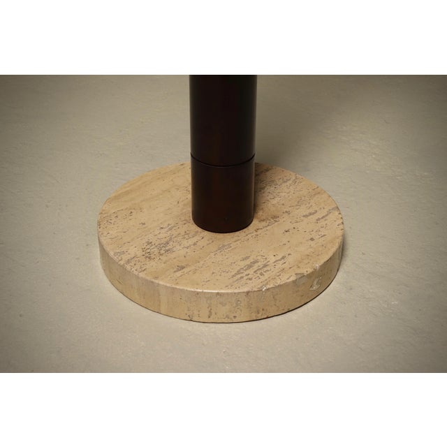 Wood Stained Ash and Travertine Coat Stand in the style of Ettore Sottsass, 1980s For Sale - Image 7 of 10