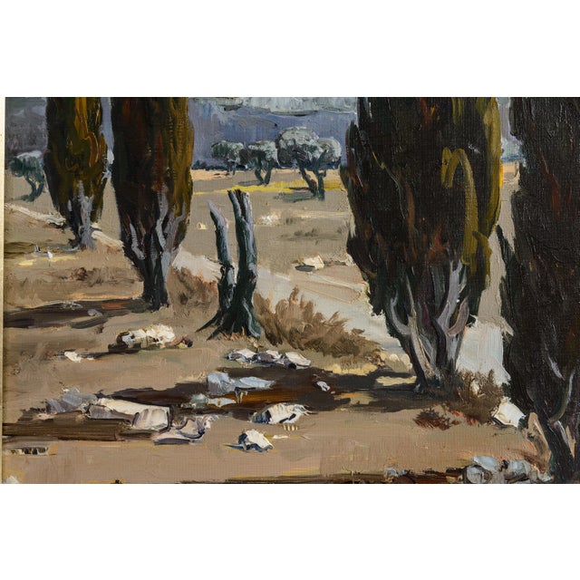 1930s French Oil on Canvas Southern Light Over the Provencal Field by Ely Laumonier For Sale - Image 5 of 10