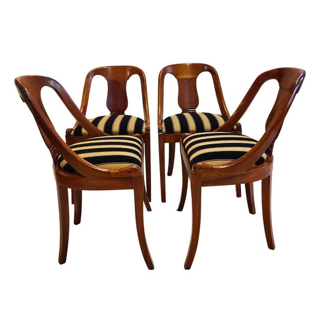 Wood German Biedermeier Gondola Chairs, 1820, Set of 4 For Sale - Image 7 of 9