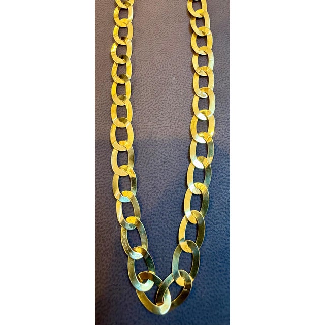 Vintage 18 Karat Yellow Gold 19.7 Gm Miami Cuban Link Like Chain Unisex, 22" For Sale - Image 17 of 18