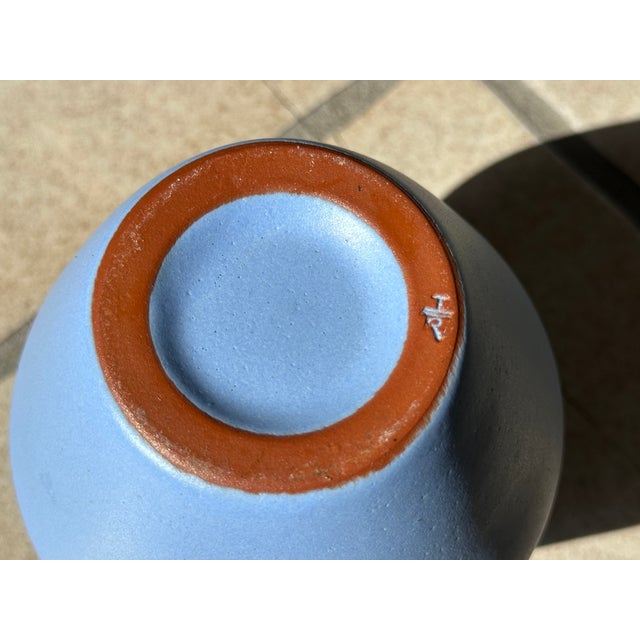 Handmade Light Blue Studio Ceramic Vases from Manufaktur Töpferhof Römhild, Thuringia, Germany, 1970s, Set of 2 For Sale - Image 6 of 15