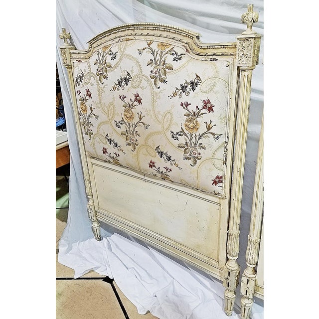 19th Century French Louis XVI Style Painted Twin Headboards a Pair