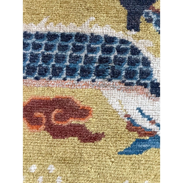 Antique Chinese Ningxia Tibetan Dragon Pillar Rug Qing Dynasty For Sale - Image 15 of 18
