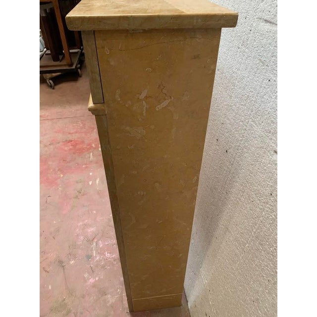 Brown Fireplace in Yellow Marble For Sale - Image 8 of 10