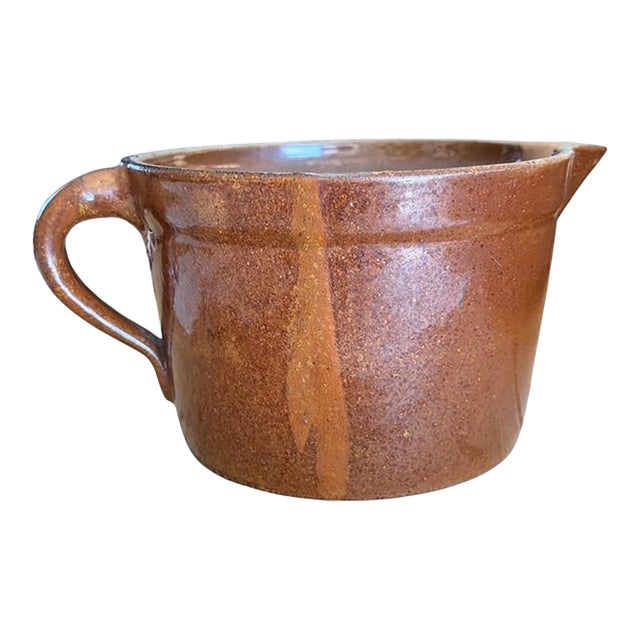 1910s European Clay Stoneware Ceramic Pitcher Water For Sale