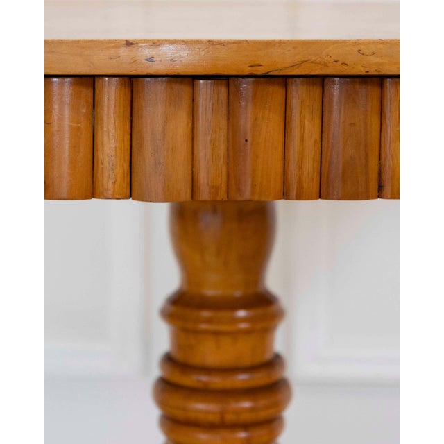 Gustavian (Swedish) Swedish 19th Century Solid Birch Oval Occasional Table For Sale - Image 3 of 11