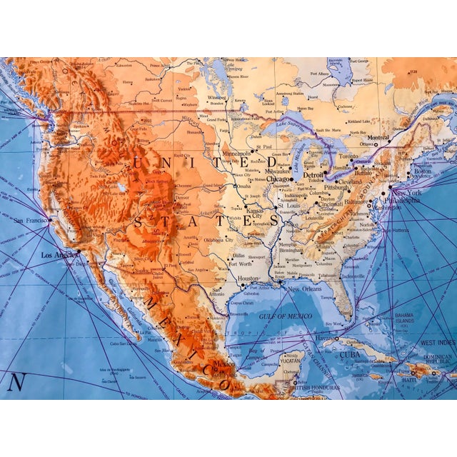 Mid-Century Modern Vintage Army Map Service Map of North America 1954 – Rare 1101 Series Edition 6 – 55"x 40" Large Wall Map Decor For Sale - Image 3 of 10