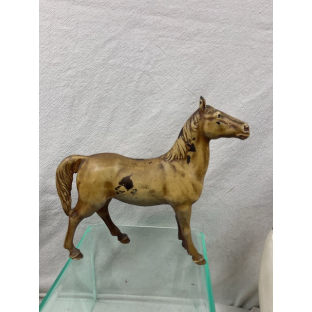 Painted tan full bodied horse doorstop C1930. Similar to Hubley horses of this timeframe. Structurally sound with...