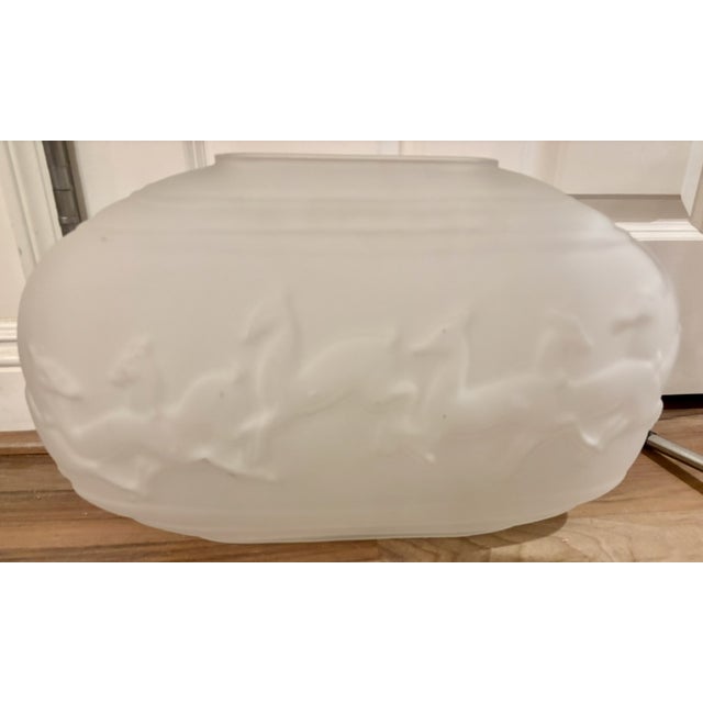 White Dolbi Cashier Vase Satin Glass 3d Deer Art Deco Art Nouveau 1960's For Sale - Image 8 of 9