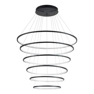 Large 6 Ring Chandelier | Adjustable For Sale