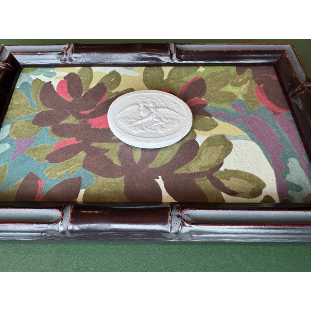 Vintage Uk Grand Tour Plaster Intaglio Replica in Bamboo Frame For Sale In Houston - Image 6 of 8