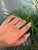 VRJewels 14k Gold Emerald Diamond Double Halo Vintage Engagement Ring Size 6.5 For Sale In New York - Image 6 of 16