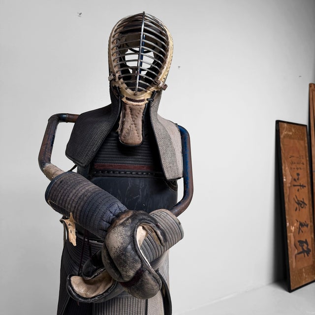 Vintage Japanese Kendo Bōgu with Display Stand, 1980 For Sale - Image 4 of 17