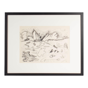 1960s Abstract Landscape Ink Drawing by Harry Hilson