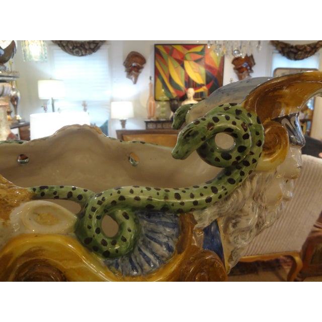 Ceramic Early 20th Century Italian Majolica Urn For Sale - Image 7 of 13