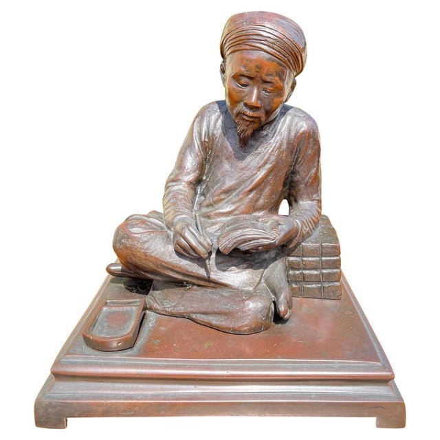 Meiji Bronze Literate Writing, 19th Century For Sale - Image 18 of 18