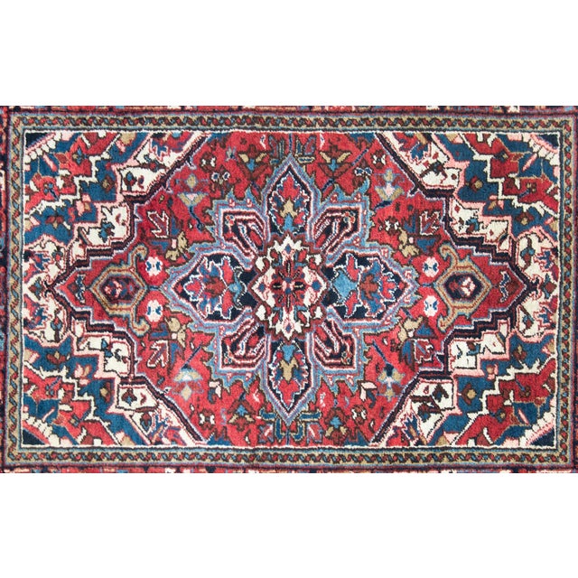 Red Early 20th Century Persian Heriz Rug For Sale - Image 8 of 15