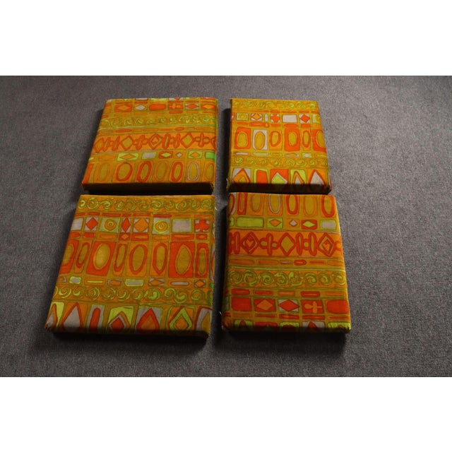 Scandinavian Folke Ohlsson Teak Settee in Jack Lenor Larsen "Caravan" Velvet For Sale - Image 11 of 18