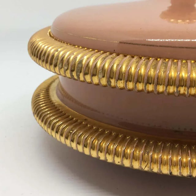 Ceramic 1950s Italian Mid-Century Modern Italo Casini Pink and Gold Ceramic Box For Sale - Image 7 of 9